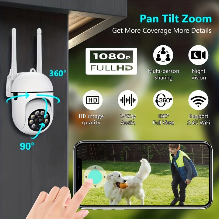 4PC Boykeep Wireless WiFi Security Camera,Ease Life APP,1080P,Color Night Vision,2-Way Audio,360 Pan/Tilt/Zoom,Motion Tracking